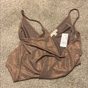 Shimmery Rose Gold Spaghetti Strap Shirt